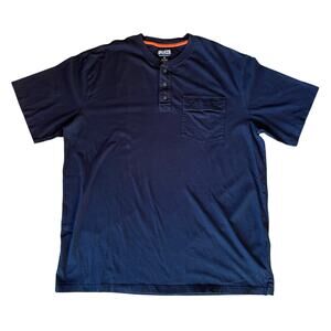 Duluth Trading Spillfighter Longtail T Short Sleeve Henley XL Navy 68252